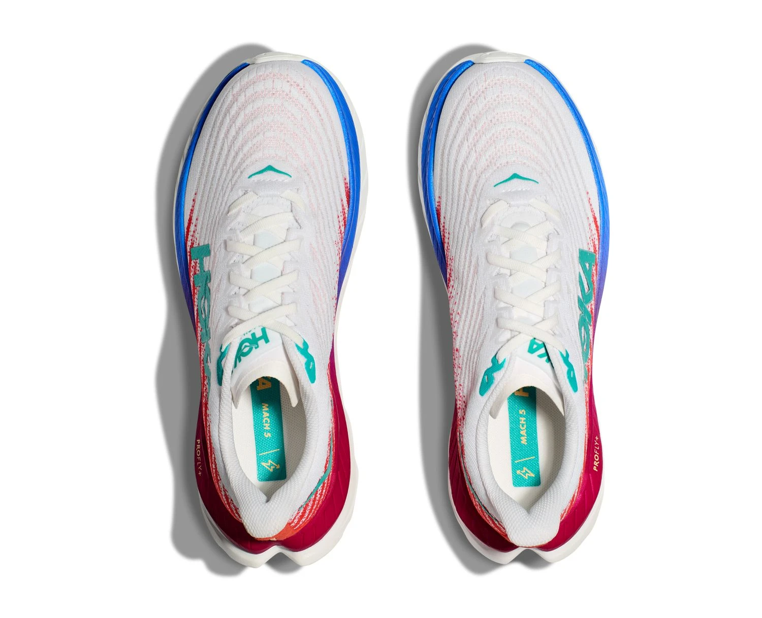 Hoka One One Hoka Mach 5 Hardloopschoenen Wit/rood Heren 4 Hoka One One Hoka Mach 5 Hardloopschoenen Wit/rood Heren - Afbeelding 4