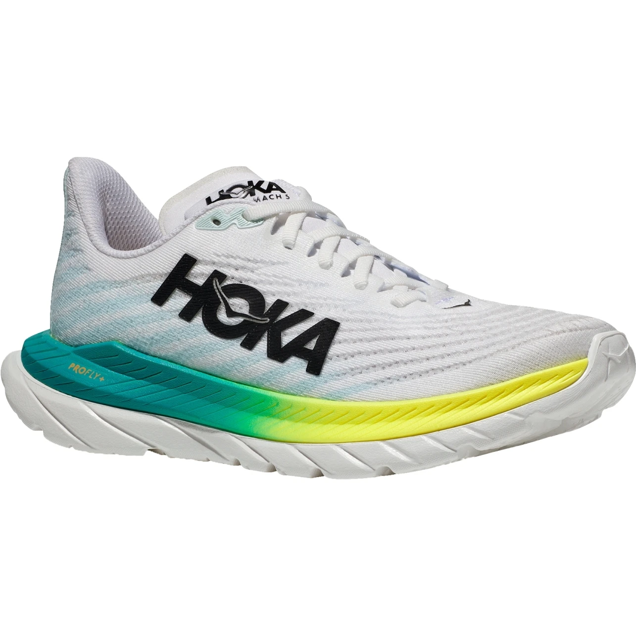 Hoka Mach 5 Wide Hardloopschoenen - Wit / Blue Glass 1 Hoka Mach 5 Wide Hardloopschoenen - Wit / Blue Glass