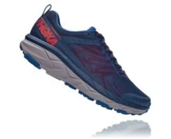 Hoka One One Challenger ATR 5 Hardloopschoenen Blauw/rood -Hoka hoka one challanger heren hardloopschoen blauw rood 005