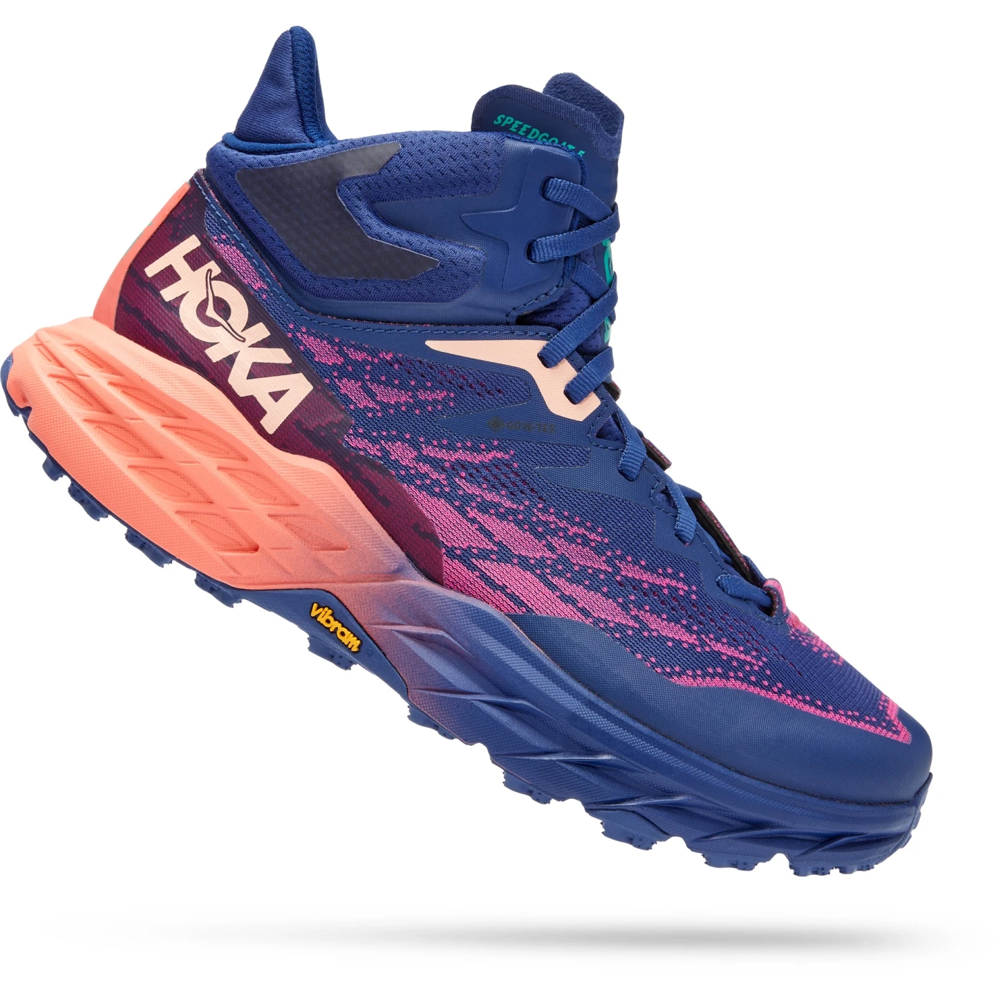 Hoka Speedgoat 5 Mid GTX Dames Hardloopschoenen - Bellwether Blue / Camellia 3 Hoka Speedgoat 5 Mid GTX Dames Hardloopschoenen - Bellwether Blue / Camellia - Afbeelding 3
